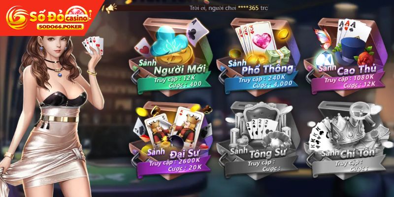 Có nhiều level game bài SODO66 hấp dẫn