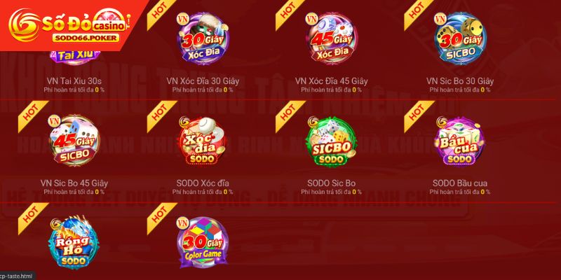 Những tựa game hấp dẫn tại SODO66